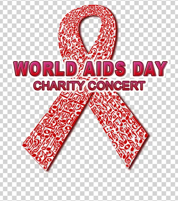 World Aids Day Charity Concert Ribbon PNG