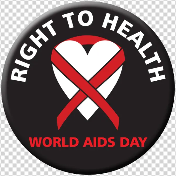World AIDS Day Right to Health Button PNG