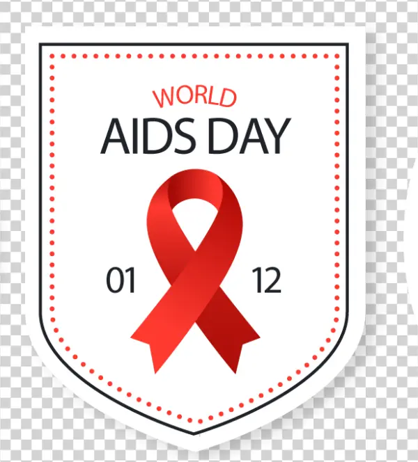 World AIDS Day Red Ribbon Badge PNG