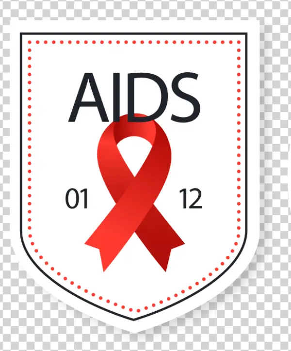 AIDS Awareness Shield Badge PNG