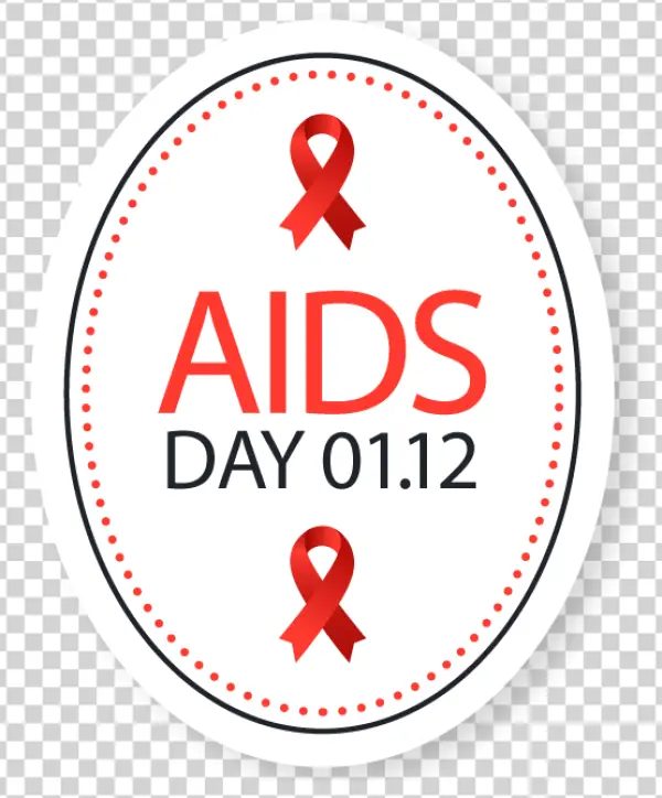 World AIDS Day Red Ribbon Sticker PNG