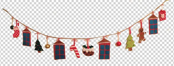 Festive Felt Christmas Garland PNG
