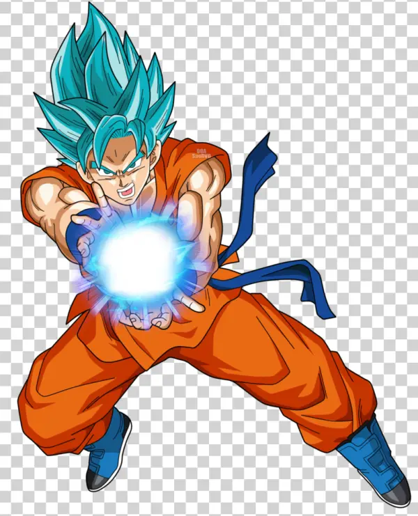 Goku Super Saiyan Blue Charging Ki Blast PNG