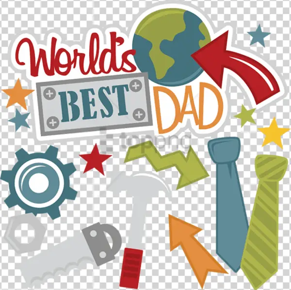 Father's Day Elements World's Best Dad PNG