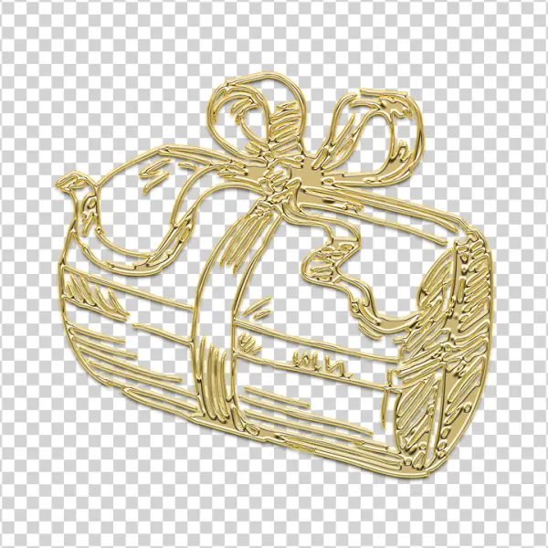 Golden Gift Roll PNG Transparent Background