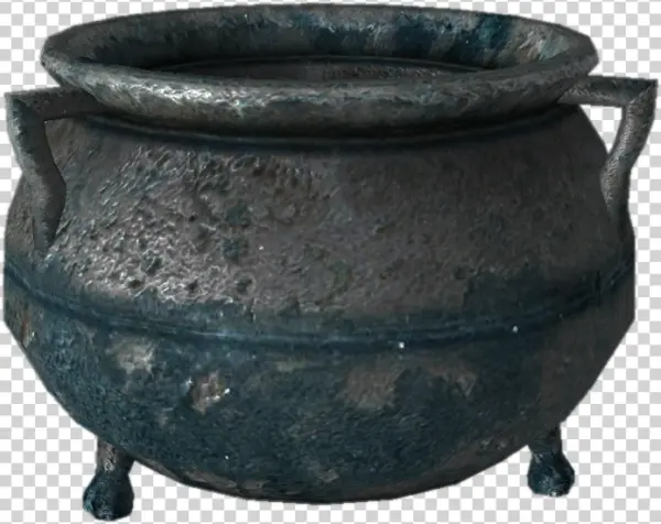 Rustic Iron Cauldron PNG Transparent Background