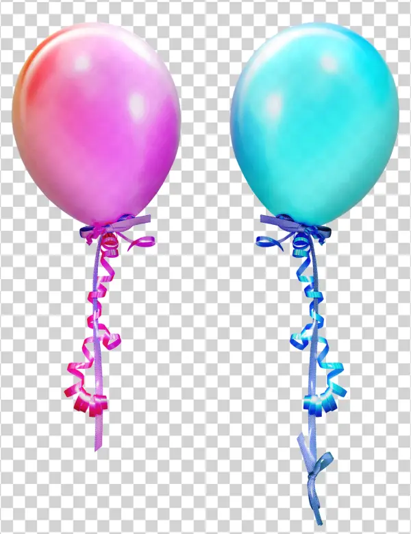 Pink and Blue Party Balloons PNG Transparent Background