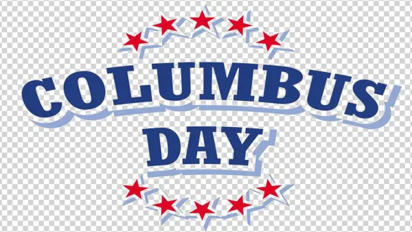 Columbus Day Graphic with Stars PNG