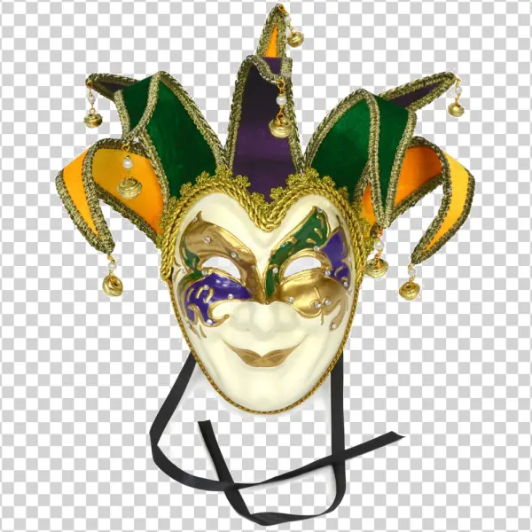 Mardi Gras Jester Mask PNG Transparent Background