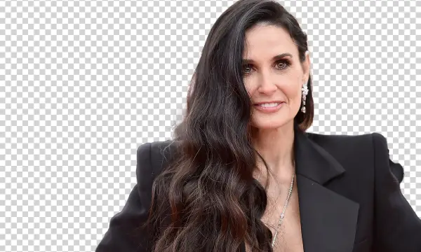 Demi Moore Smiling in Black Blazer PNG
