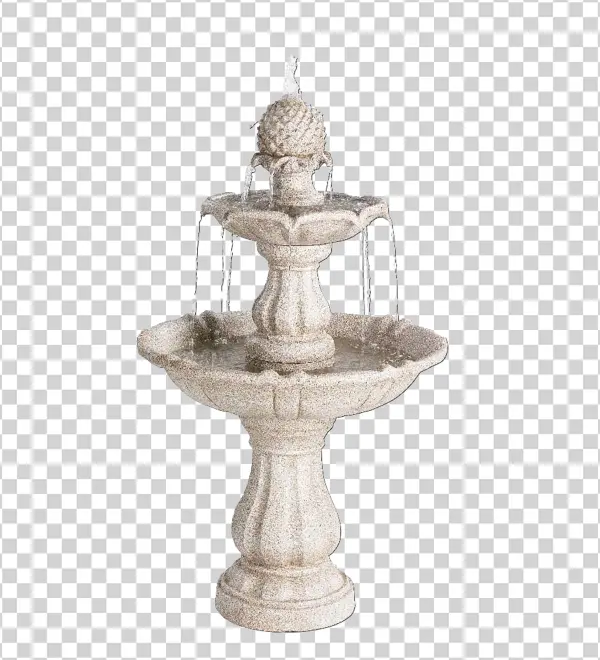 Three-Tiered Garden Fountain PNG Transparent Background