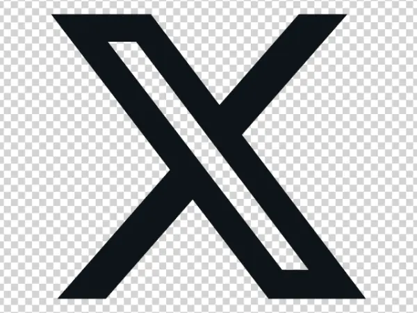 Stylized Dark Grey X Letter Icon PNG