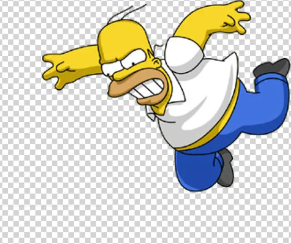 Homer Simpson Falling PNG Transparent Background