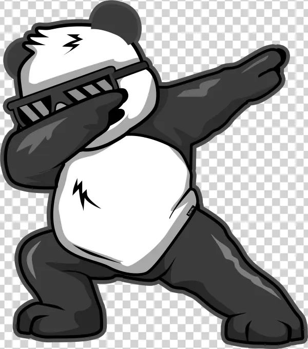 Cool Dabbing Panda with Sunglasses PNG