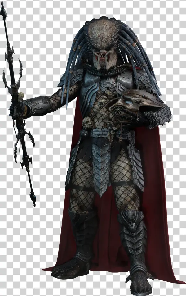 Predator Hunter with Spear PNG Transparent Background