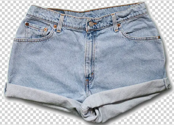 Light Blue Denim Shorts PNG Transparent Background
