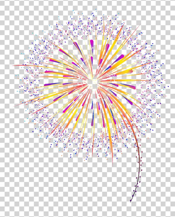 Colorful Fireworks Explosion PNG Transparent Background