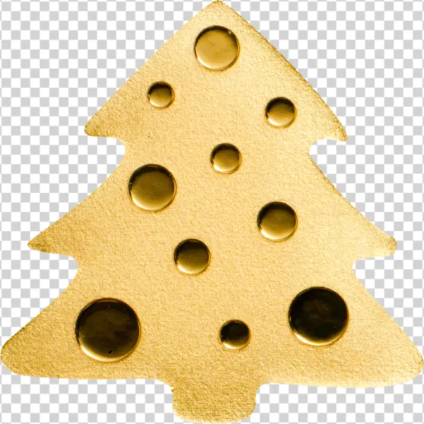 Golden Christmas Tree PNG with Ornaments