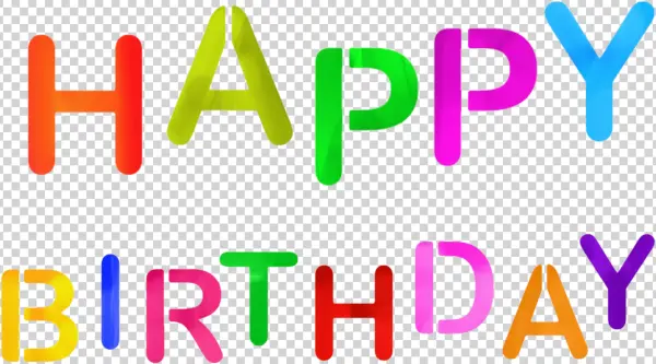 Colorful Happy Birthday Text PNG