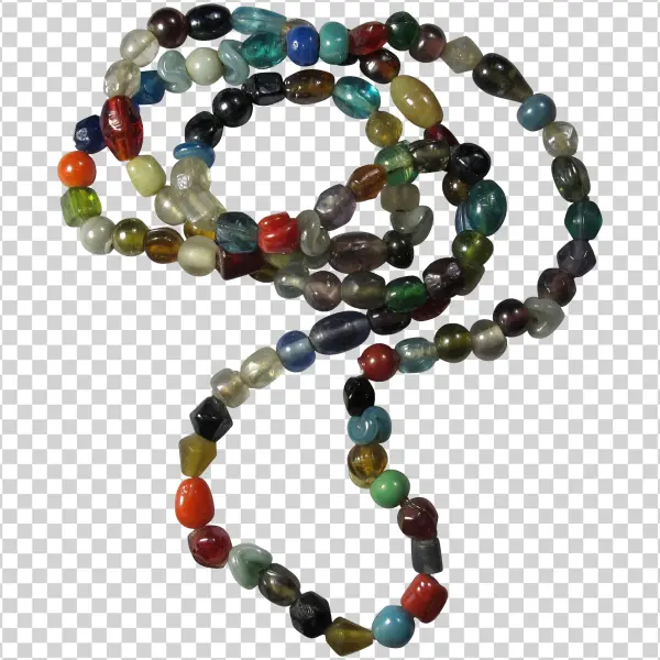 Assorted Colorful Glass Beads String PNG