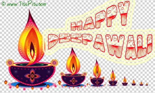 Happy Deepawali Diyas Celebration PNG