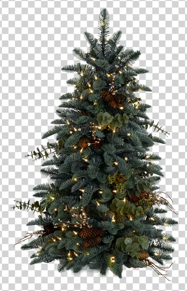 Decorated Christmas Tree PNG Transparent Background