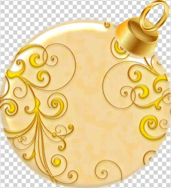 Golden Ornate Christmas Ornament PNG Transparent