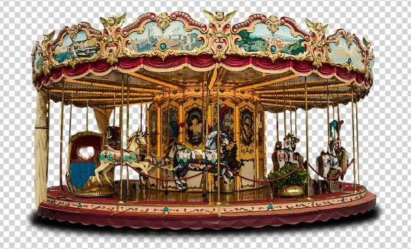 Vintage Illuminated Carousel PNG Transparent Background