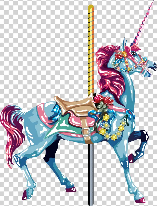 Carousel Unicorn PNG Transparent Background
