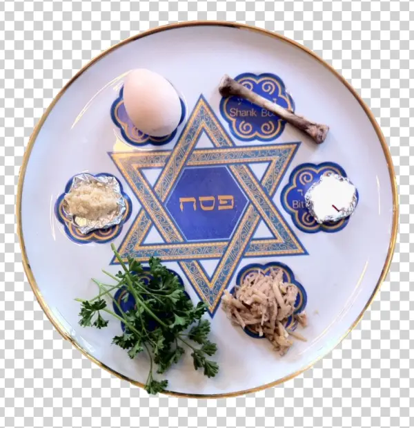 Traditional Passover Seder Plate PNG Transparent Background
