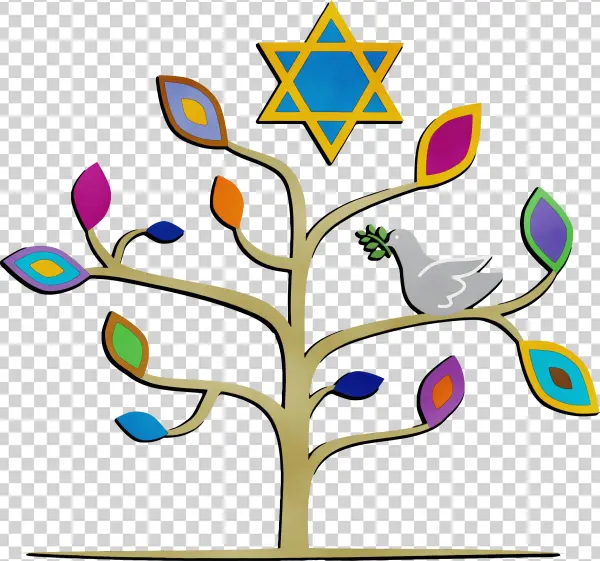 Jewish Tree of Life with Star of David and Dove PNG
