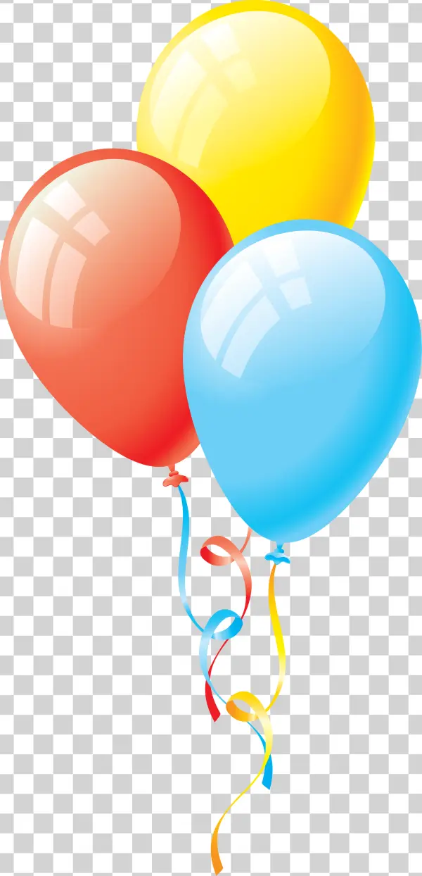 Colorful Party Balloons PNG Transparent Background