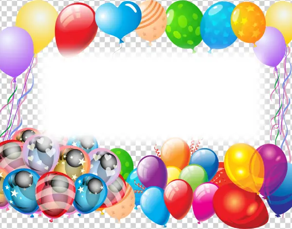 Colorful Party Balloons Frame PNG Transparent Background