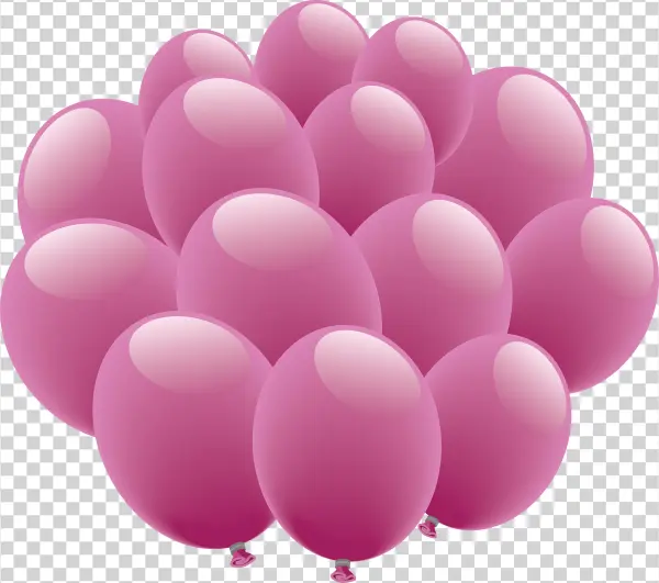 Glossy Pink Balloons Cluster PNG