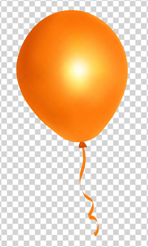 Orange Party Balloon PNG Transparent Background