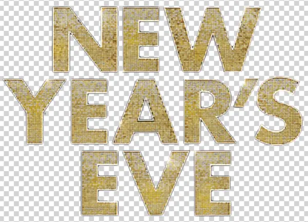New Year's Eve Gold Glitter Text PNG