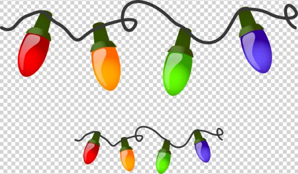 Colorful Christmas Lights String PNG Transparent Background