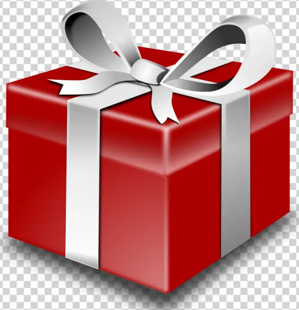 Red Gift Box with White Ribbon PNG Transparent Background