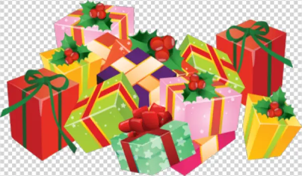 Colorful Christmas Gift Pile PNG Transparent Background