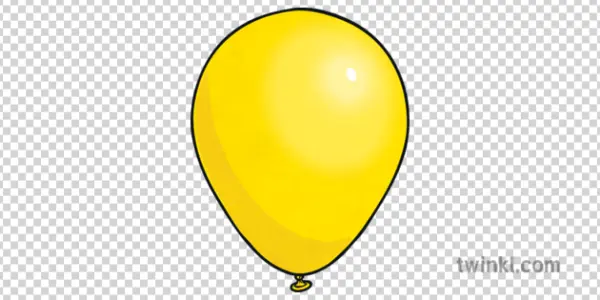 Shiny Yellow Balloon PNG Transparent Background