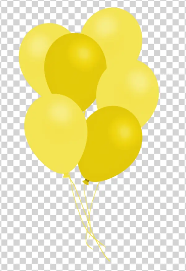 Yellow Balloon Bunch PNG Transparent