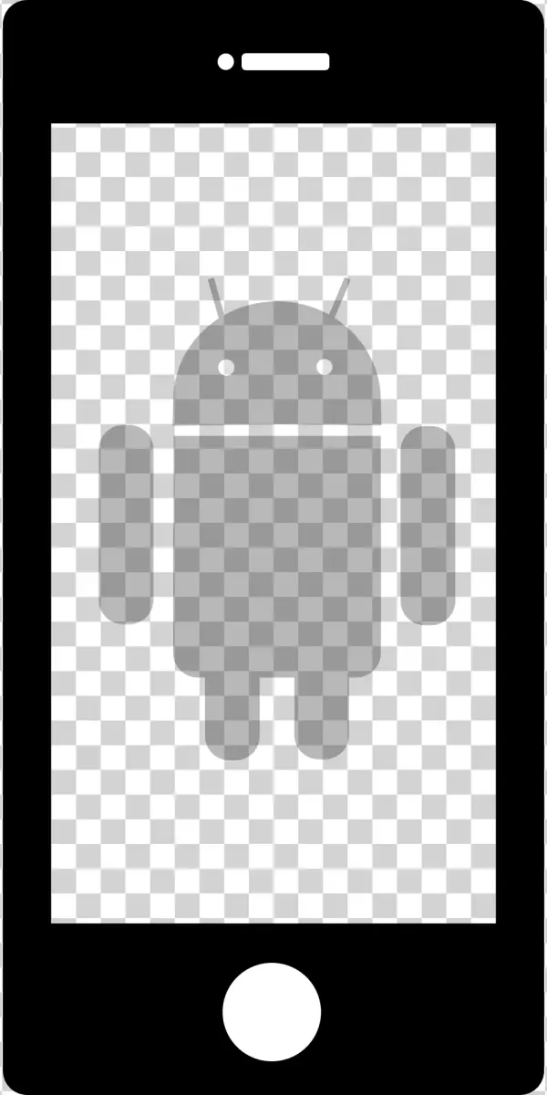 Generic Smartphone Screen Cutout Template PNG