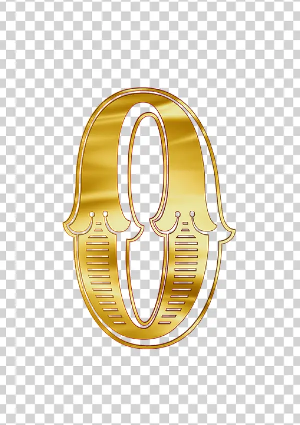 Golden Ornate Letter O PNG Transparent Background