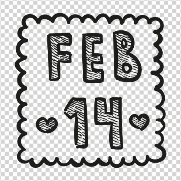 Feb 14 Valentine's Day Doodle Transparent PNG