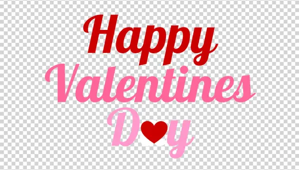 Happy Valentines Day Text with Heart PNG