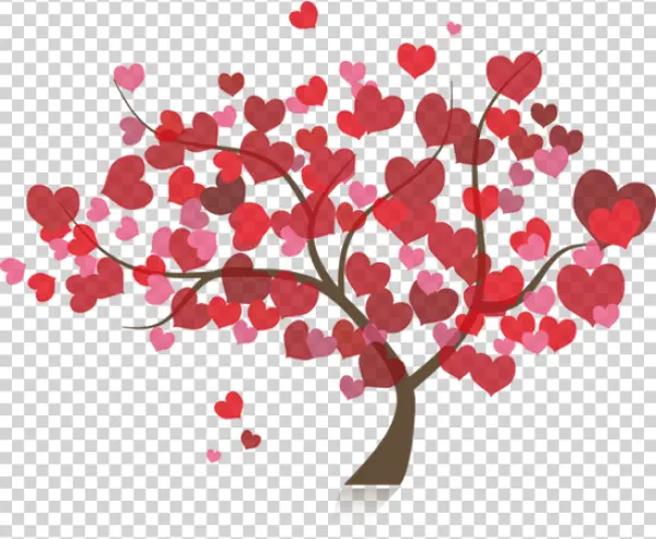 Love Heart Tree PNG Transparent Background