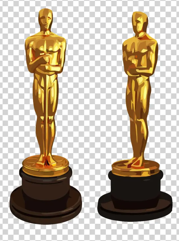 Golden Award Trophies PNG Transparent Background