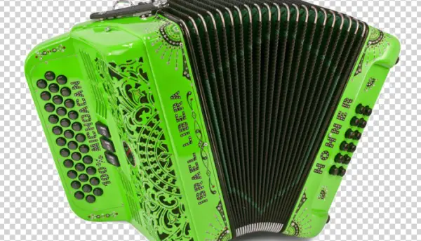 Neon Green Hohner Button Accordion PNG Transparent Background