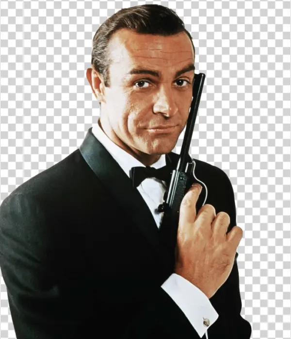 Sean Connery James Bond PNG with Pistol