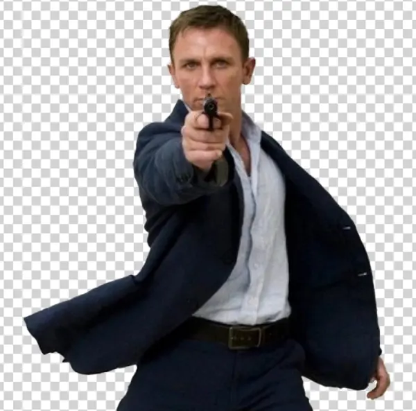 Daniel Craig James Bond Gun Pointing PNG Transparent
